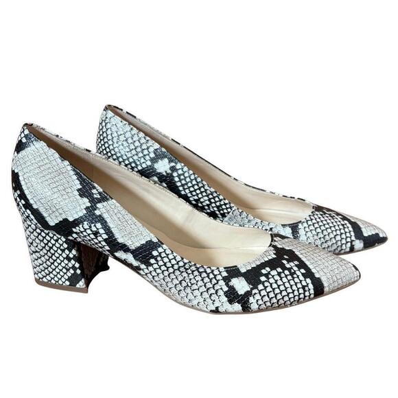 Nine West Issa Block Heel Snake Skin Patterned Pump Size: 9.5 - Picture 1 of 8